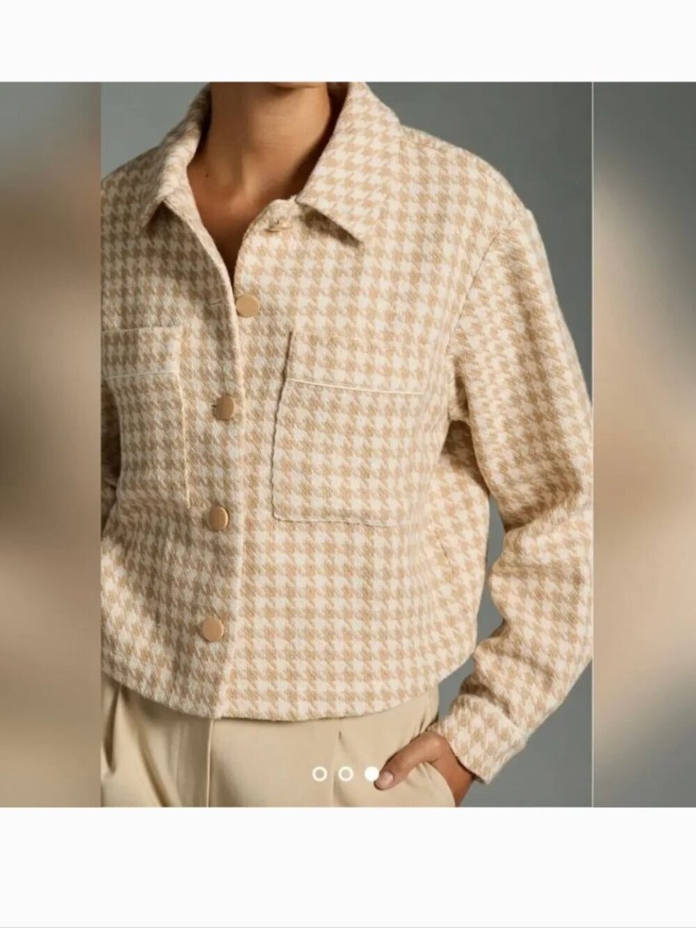 Anthropolgie Dolan Houndstooth Crop Jacket Medium